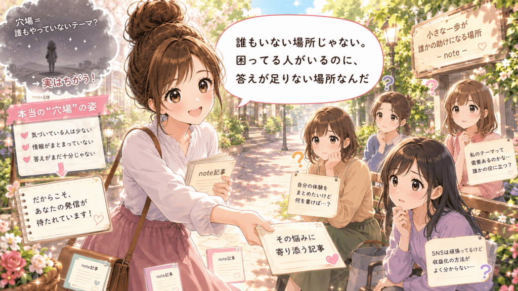 読者の需要がある穴場テーマを見つけるイメージ