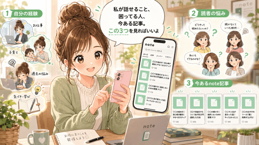 自分・読者・既存の発信の3つからテーマを探す方法
