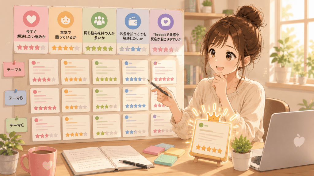 note需要を5項目25点満点で評価する