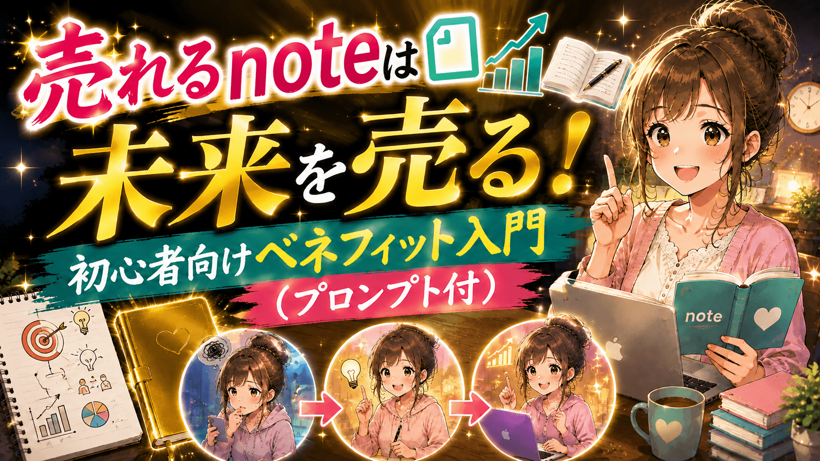 「売れるnoteは未来を売る!初心者向けベネフィット入門」記事へのリンクバナー