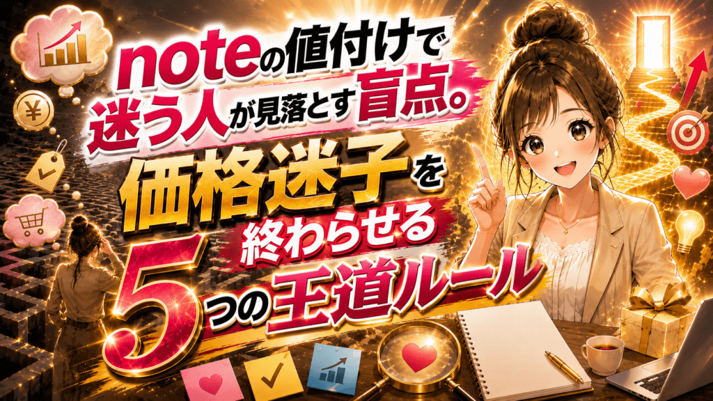 noteの値付けで迷う人が見落とす盲点。価格迷子を終わらせる5つの王道ルールのアイキャッチ画像
