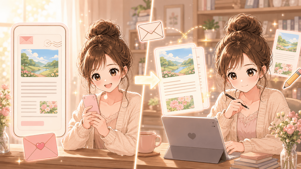 noteを編集してもプレゼント済みの記事は更新されないことを示すイラスト