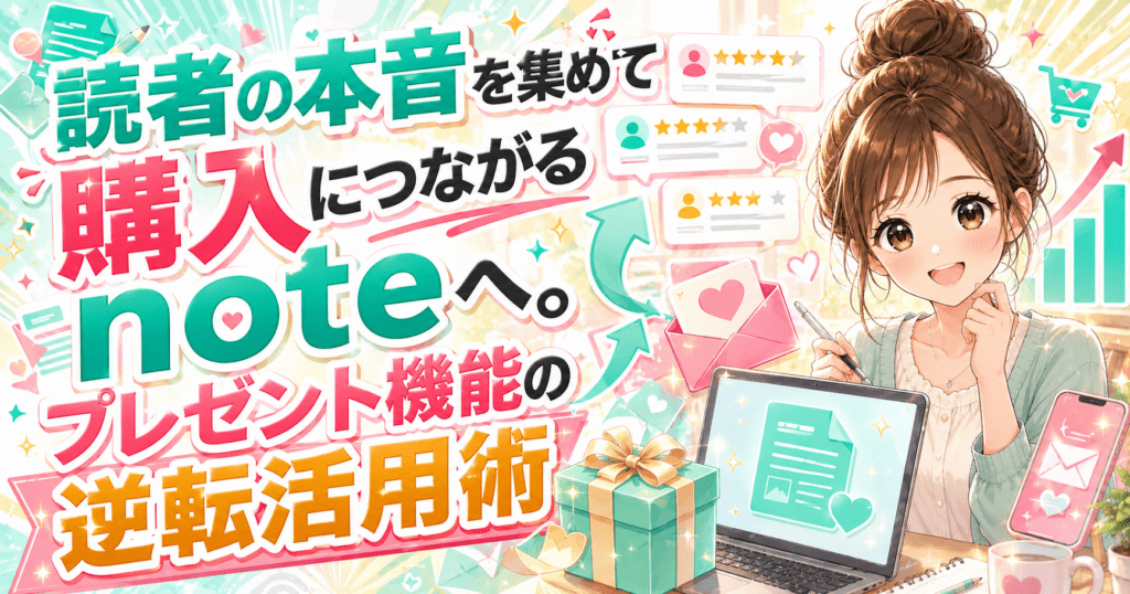 読者の本音を集めて「購入につながるnote」へ。プレゼント機能の逆転活用術のアイキャッチ画像