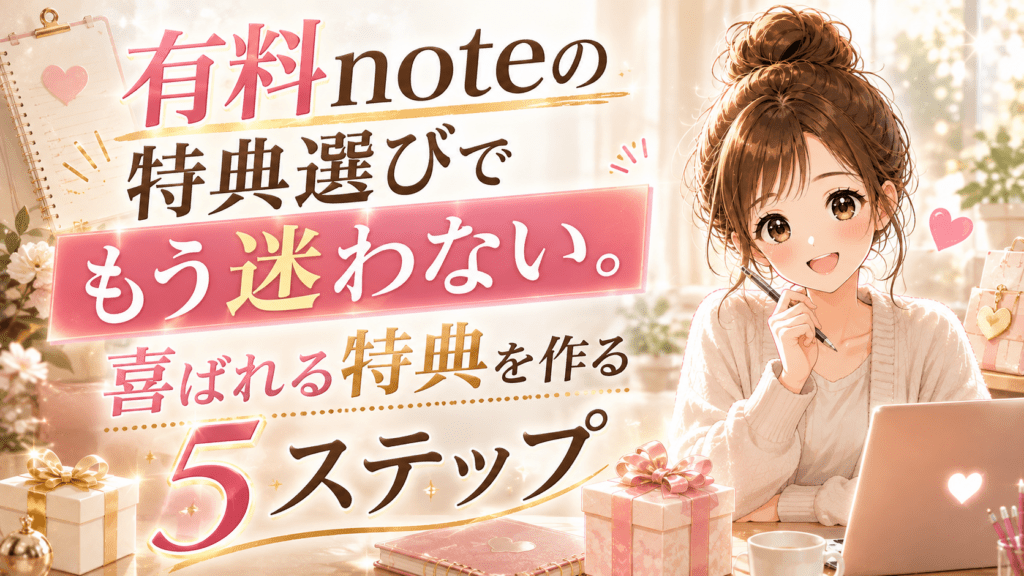 有料noteの特典選びでもう迷わない。喜ばれる特典を作る5ステップのアイキャッチ画像