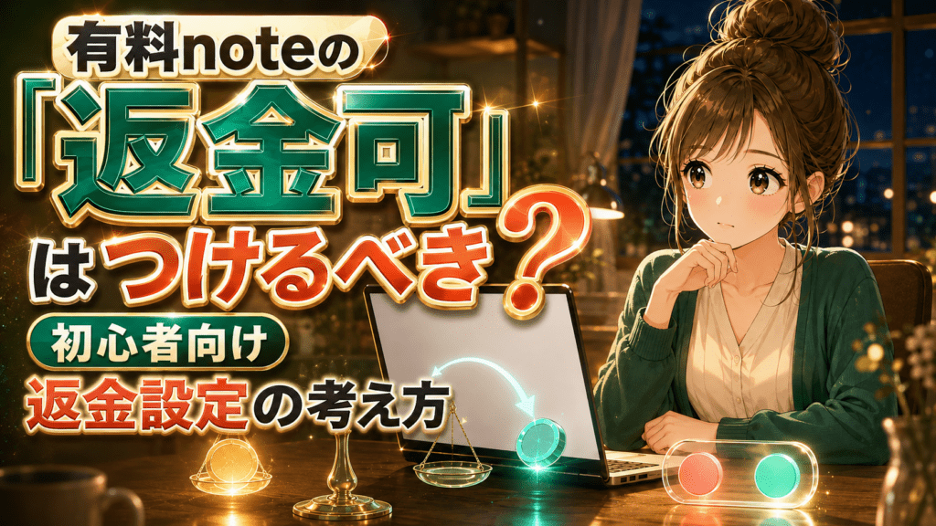 有料noteの「返金可」はつけるべき？初心者向け返金設定の考え方