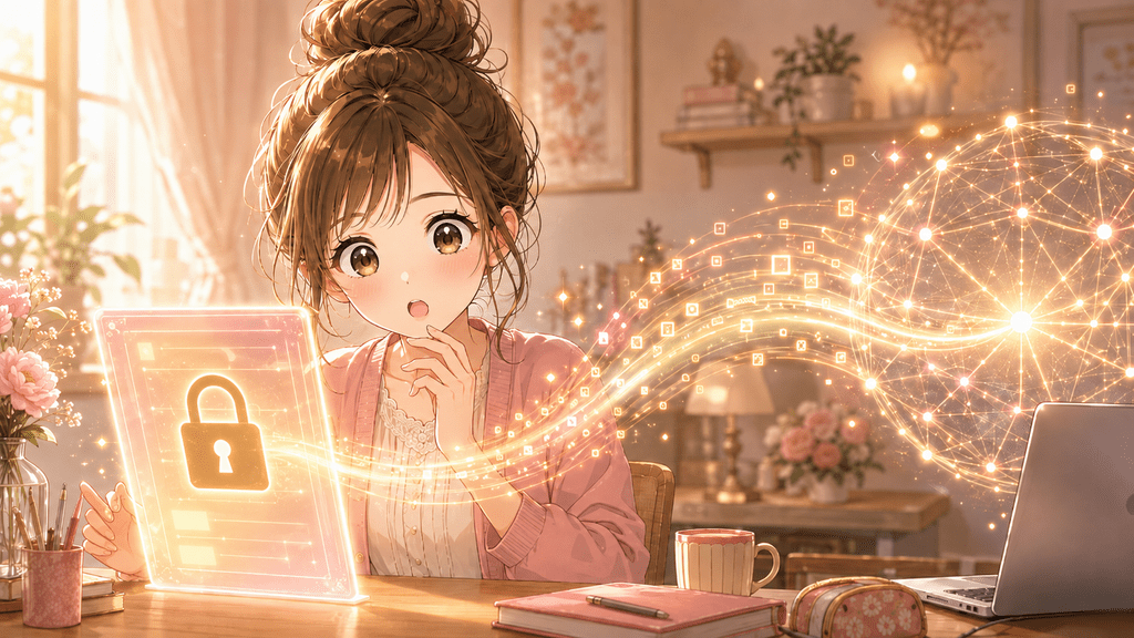鍵アイコンとスマートフォンを使った有料noteのイメージ。有料部分もAI学習の対象になり得ることを表すイラスト