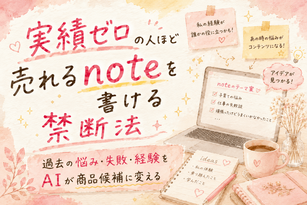 実績ゼロの人でも売れるnoteを書ける方法を紹介するアイキャッチ画像