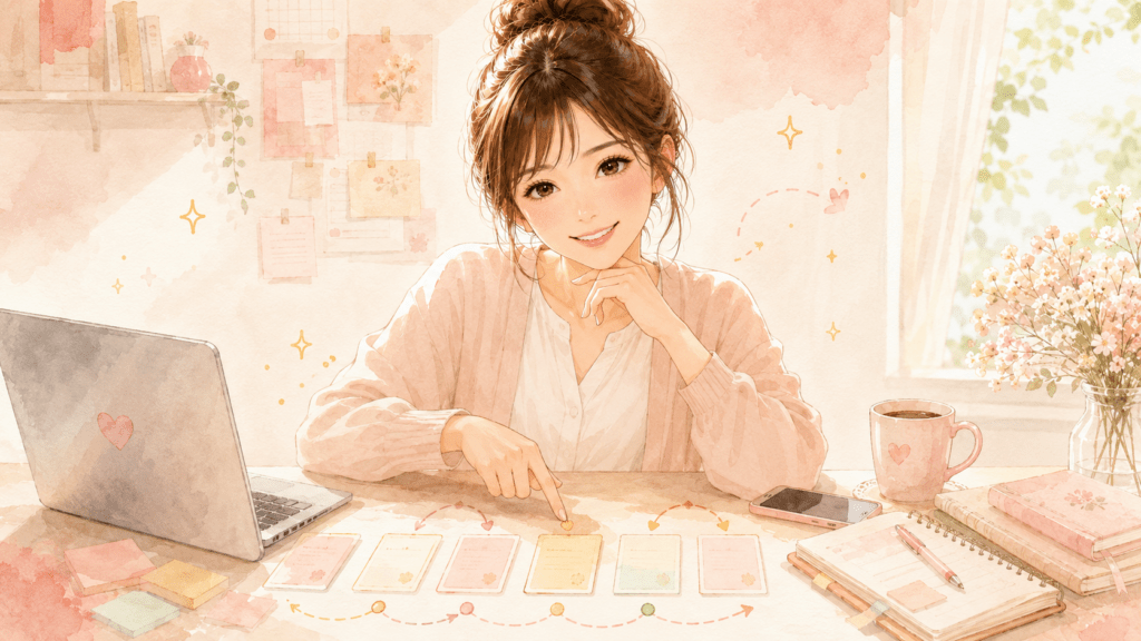 Threads×noteの収益化に必要な6つの土台を整えるイメージ