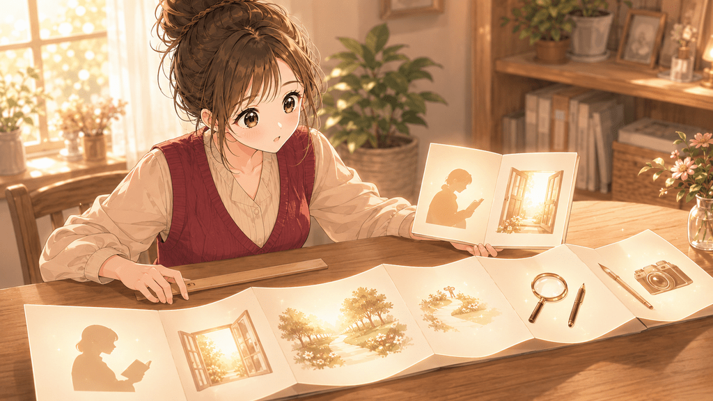 「無料30％」のような目安ではなく、記事ごとに有料ラインを検討する女性のイラスト