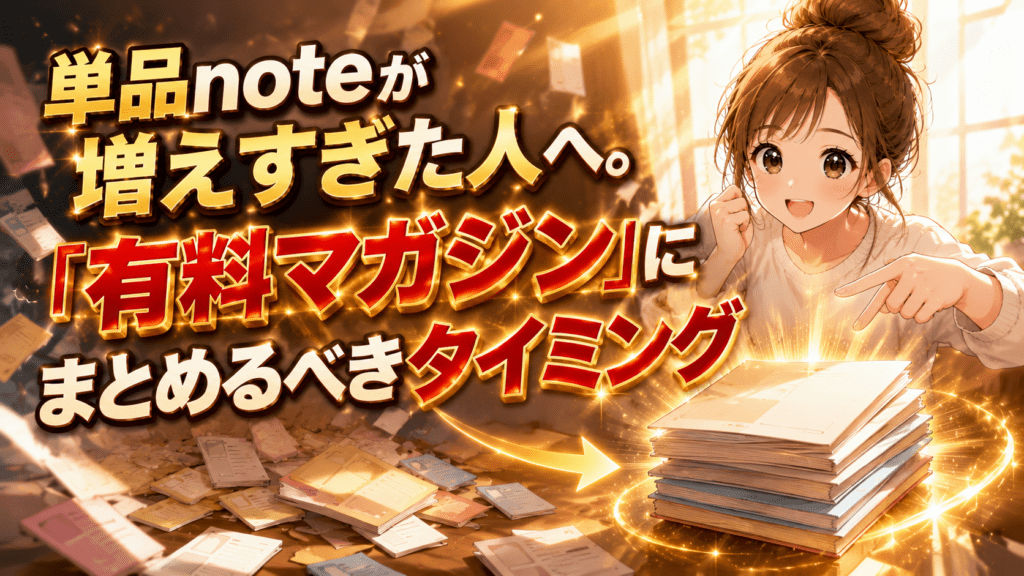 単品noteを有料マガジンにまとめるべきタイミング