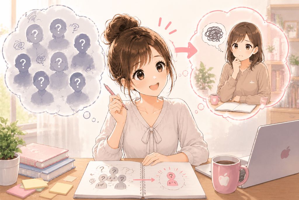 有料noteの対象読者と具体的な悩みを1文にまとめる