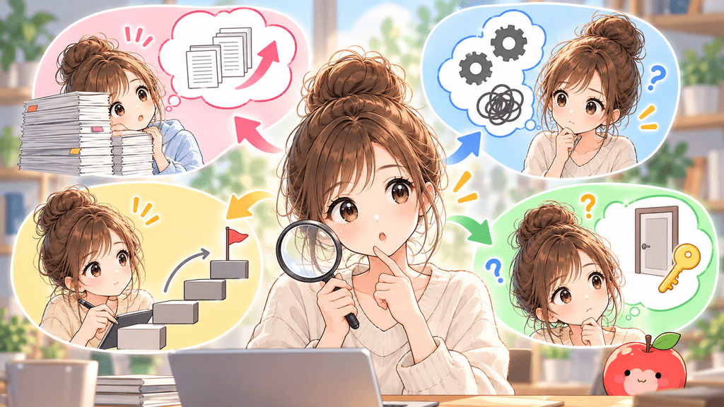 読者の思い込みを量・原因・順番・条件から探す方法