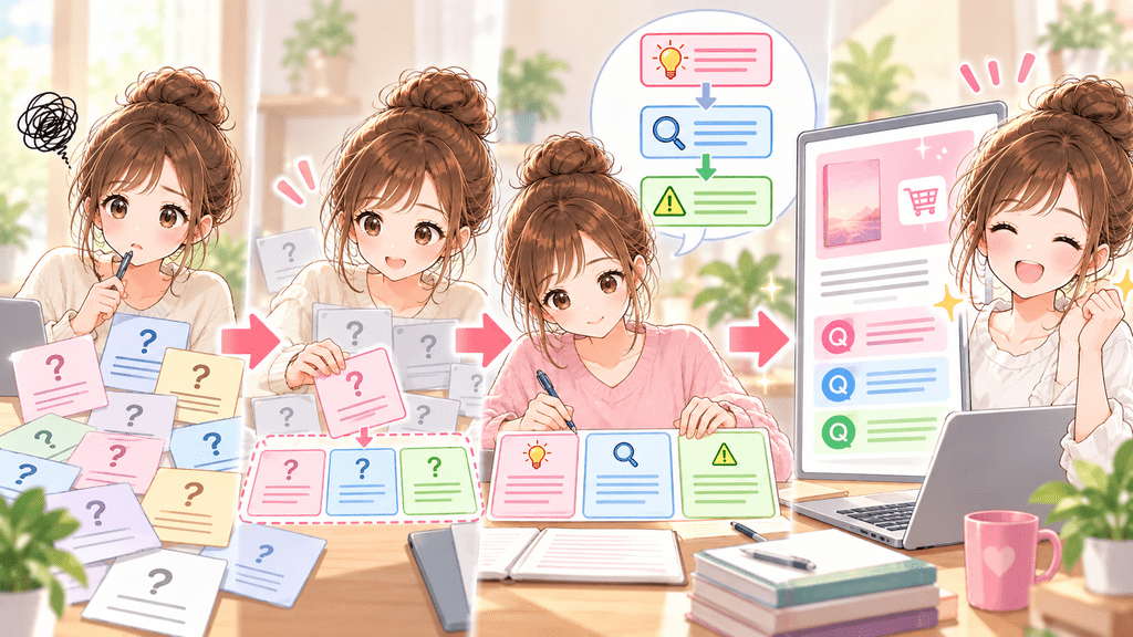 読者の「欲しい。でも…」からQ&Aを3〜5個完成させる手順