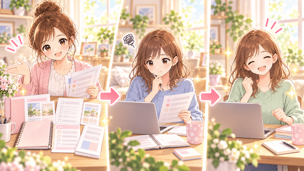 商品内容から読者への価値を言語化する流れ